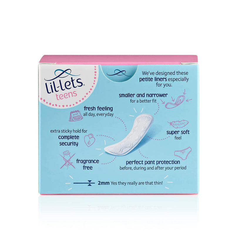 Lil-Lets Teens Liners X 16 | Petite & Slim Pantyliners for Girls & Teenagers | Unscented | Very Light Flow | Breathable Panty Liners | First Periods | Vegan Friendly 16 count (Pack of 1) - NewNest Australia