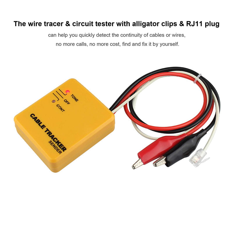 Electrical Wire Tracer Circuit Tester w/Tone Generator & Probe Kit, Cable Signal Locator Tester, Test Circuit Continuity, Network Telephone Line, Automotive Circuit Identify Tools w/Clips & RJ11 Plug - NewNest Australia