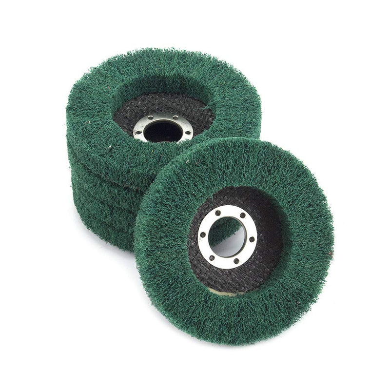 5Pcs 4.5" x 7/8" Nylon Fiber Flap Wheels Polishing Buffing Wheels Scouring Pad Grinding Disc for Angle Grinder for Metal Polisher (Grit 180) Grit 180 - NewNest Australia
