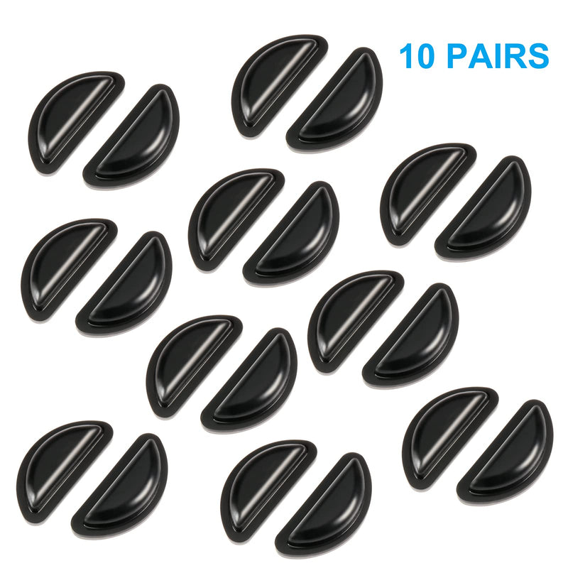 SURMAP Eyeglass Nose Pads, Soft Silicone Adhesive Glasses Nose Pad, Anti-Slip Heighten Air Chamber Nose Pads for Full Plastic Frames, 10 Pairs (Black) 10 Black Pairs - NewNest Australia