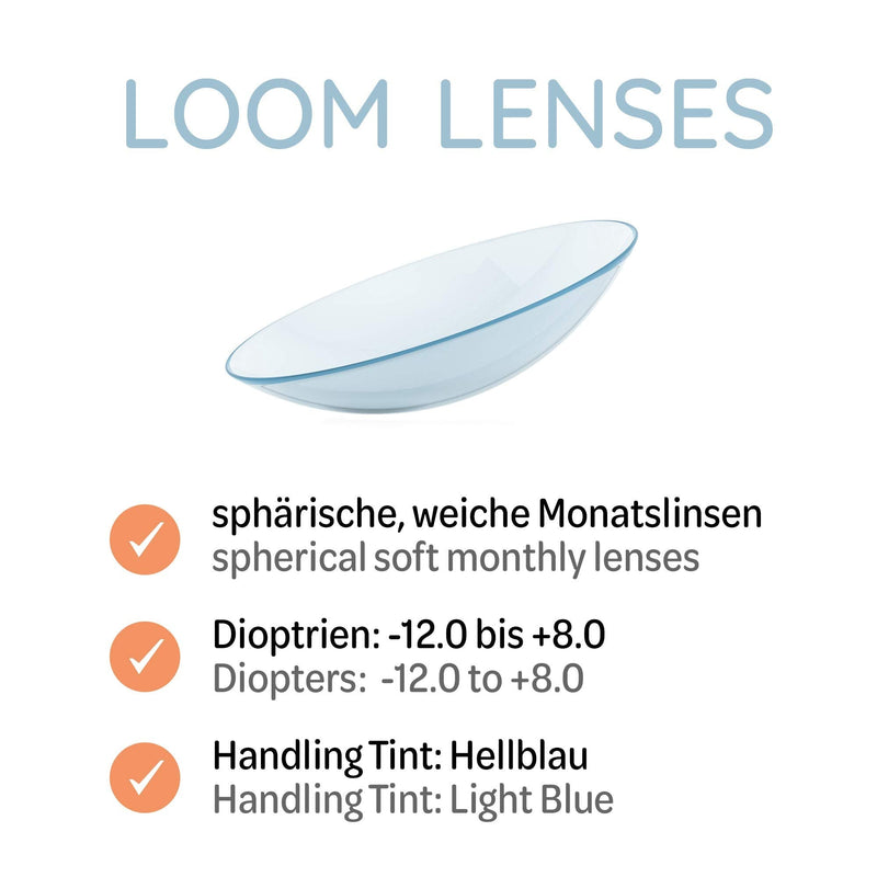 Loom Lenses Monthly Lenses Soft, 3 Pieces | Bc 8.6 | Slide 14.2 | Contact Lenses With Strength: -11.00 Diopters -11.0 Diopters 8.6 Millimeters 14.20 Millimeters - NewNest Australia