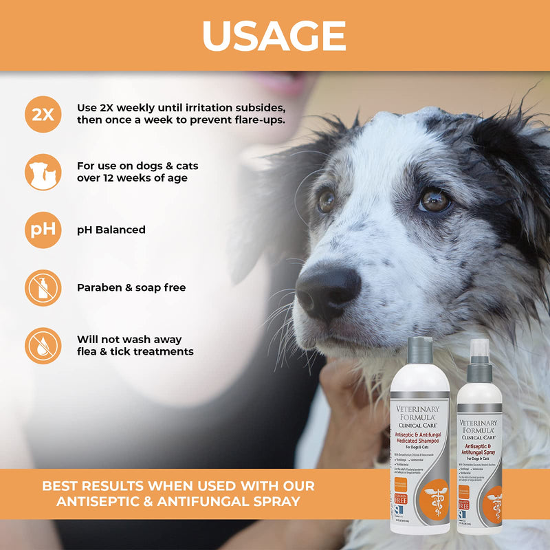 Veterinary Formula Clinical Care Antiseptic and Antifungal Spray/Shampoo for Dogs and Cats 16 oz Shampoo - NewNest Australia
