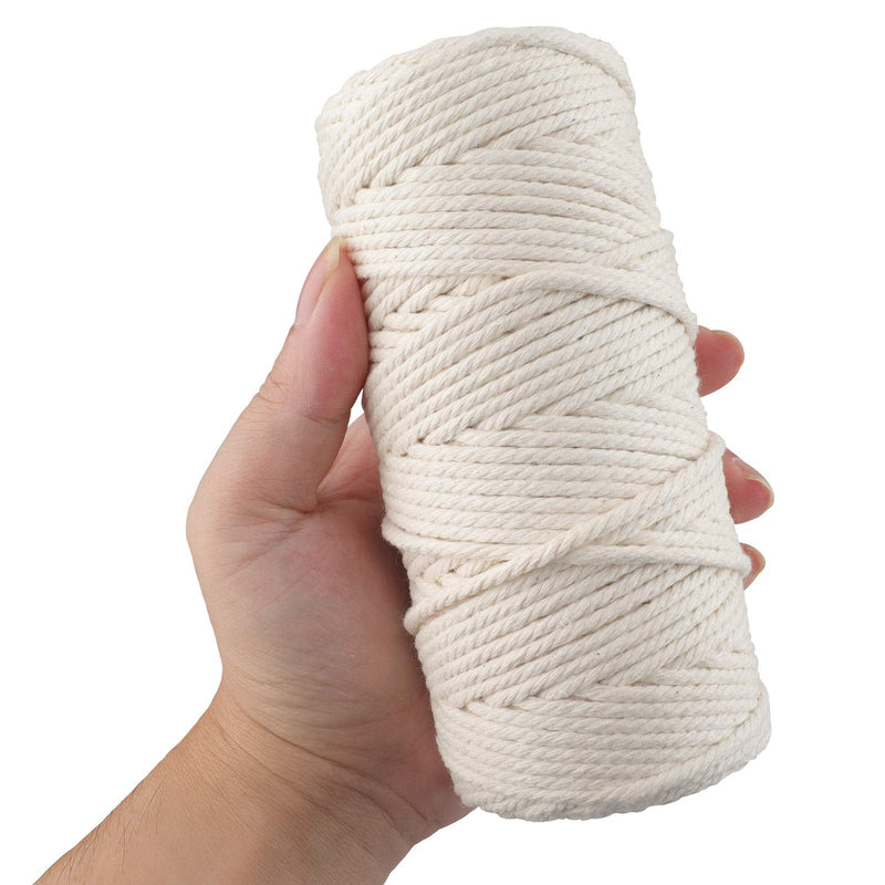 Macrame Cord,3mm x 328 Feet Cotton Twine String Cord,Natural White Cotton Rope Craft String for DIY Knitting Plant Hangers Christmas Wedding Décor (Beige) 3mm x 328 Feet Beige - NewNest Australia