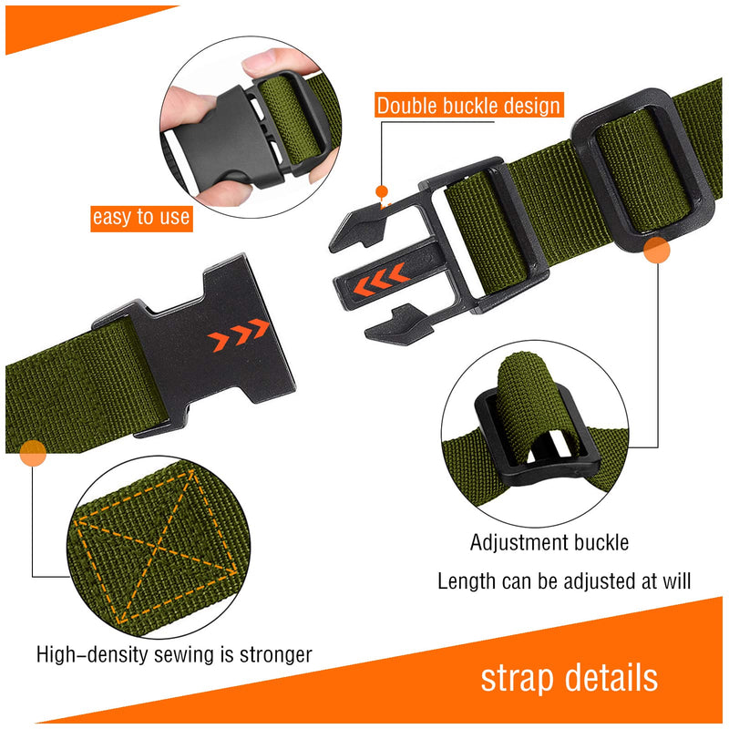 Premium Utility Straps with Quick Release Buckle Adjustable Short Nylon Tie Down Straps for Backpack Tactical Lashings Camping Gear Sleeping Bag Mattress Conveyor Belt Luggage 6 feet Army green - NewNest Australia