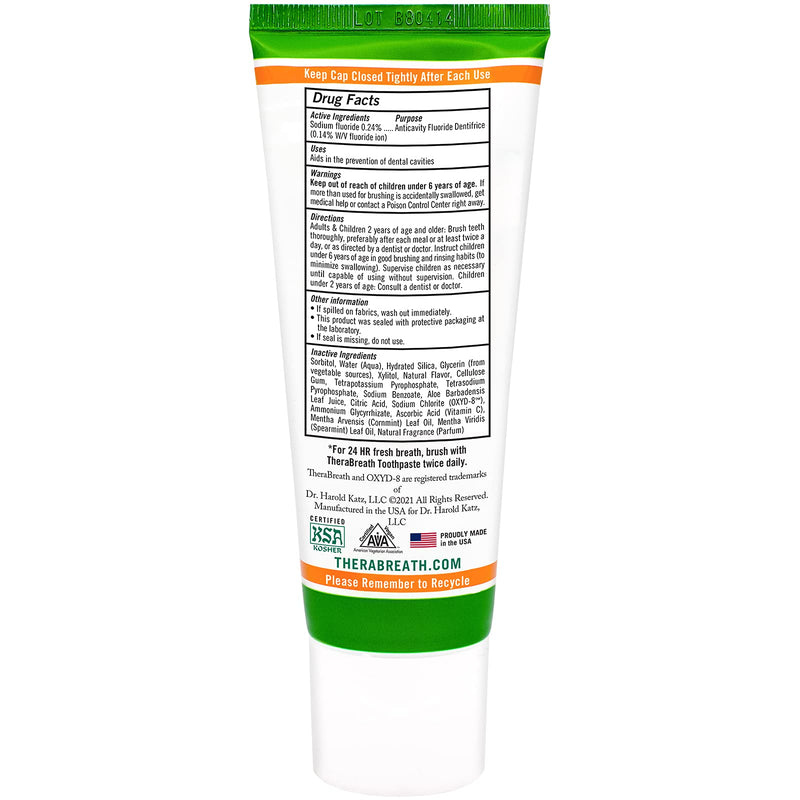 TheraBreath Fresh Breath Dentist Formulated 24-Hour Toothpaste, Mild Mint, 4 Ounce (Pack of 2) - NewNest Australia