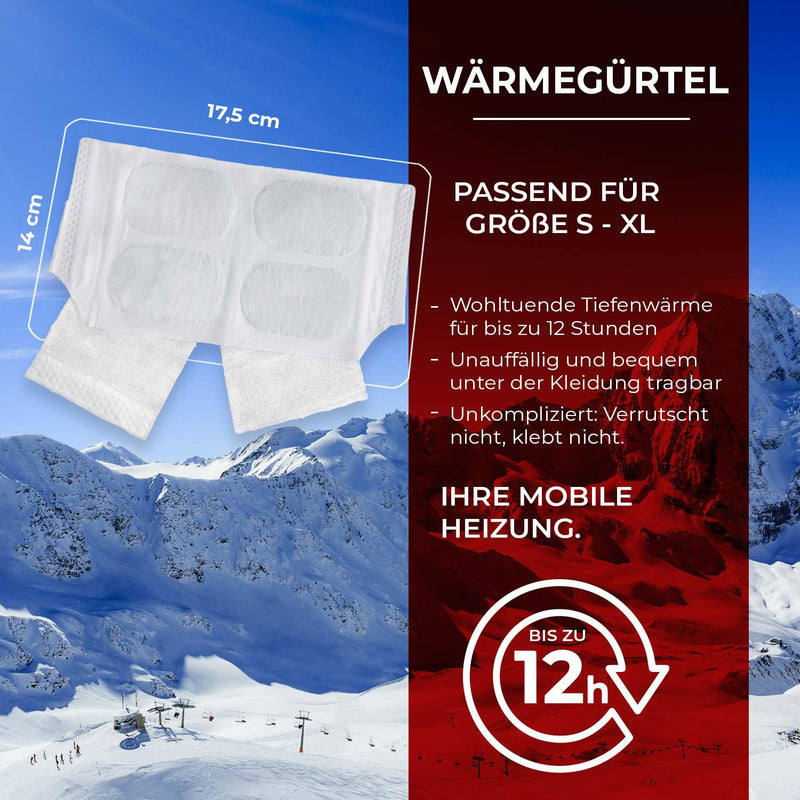 THERMOPAD heat belt GR. S-XL (stretch/Velcro) - THE ORIGINAL: 3x heat belts for 12 hours of warmth I Ready-to-use heat belt with extra warm heat cells - disposable kidney warmer / back warmer single - NewNest Australia