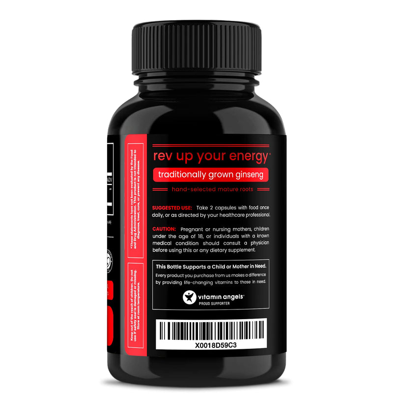 NutraChamps Korean Red Panax Ginseng - 120 Vegan Capsules Extra Strength Root Extract Powder Supplement w/ High Ginsenosides - NewNest Australia