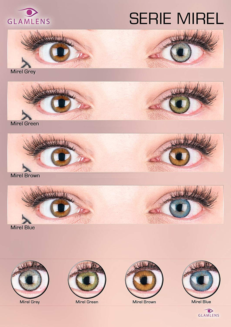 Very opaque and natural blue contact lenses SILICONE COMFORT NEW in color “Mirel Blue” + container from GLAMLENS - 1 pair (2 pieces) - DIA 14.00 - without strength 0.00 diopters 0.0 diopters 8.6 millimeters 14.00 millimeters 2.0 - NewNest Australia