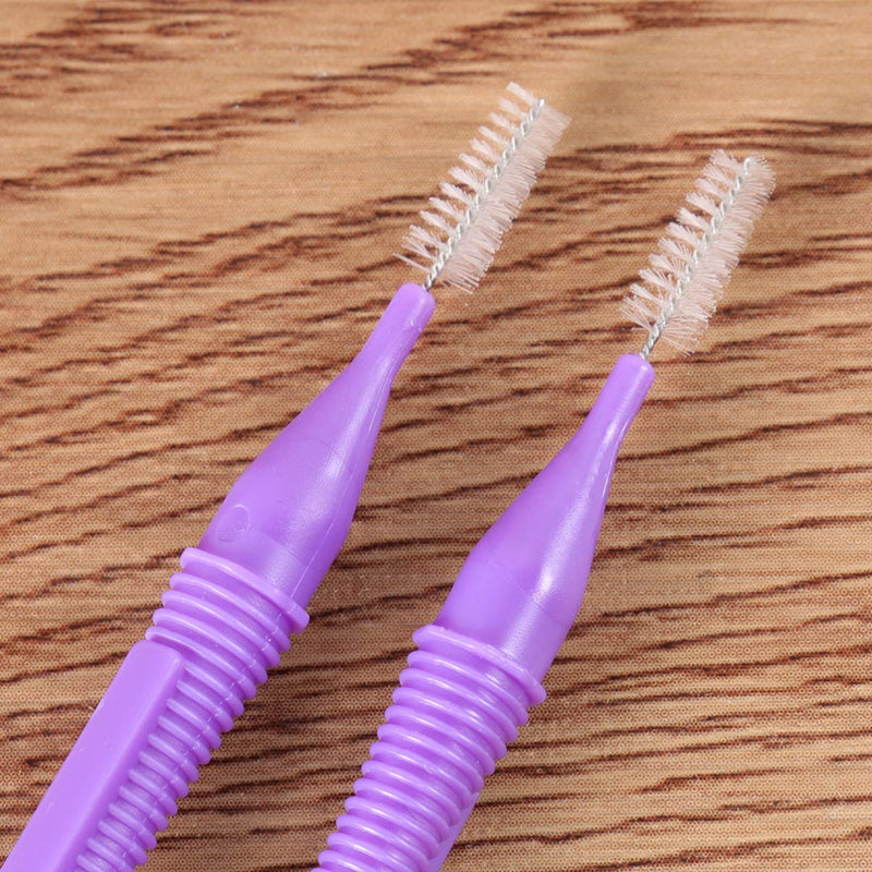 HEALLILY Interdental Brushes Tooth Dental Picks Stick Teepee Cleaning Brushes for Daily Sanitary Oral Hygiene Effective Interdental Cleaners Toothpick Brush Fit for Adult Children 10pcs Purple - NewNest Australia