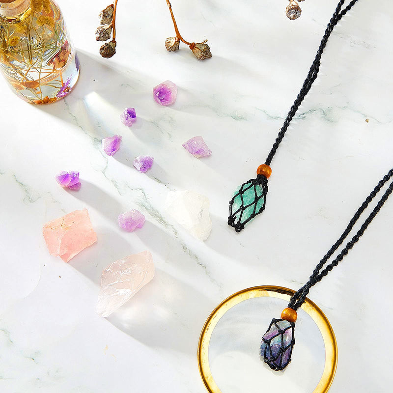 4 Pieces Crystal Necklace Cord Empty Stone Holder Empty Stone Holder Replacement Necklace Rope Quartz Stone Necklace Cord for Stone Necklace DIY Bracelet - NewNest Australia