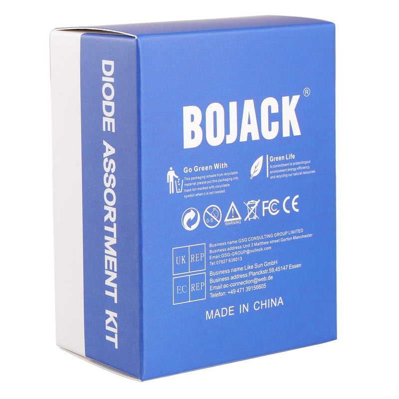 BOJACK 14 Value 240 pcs Diode Assortment Kit Contain Rectifier/Fast Recovery/Schottky/Switching Diode 1N4001 1N4004 1N4007 1N5404 1N5406 1N5408 RL207 FR107 FR207 UF4007 1N5817 1N5819 1N5822 1N4148 - NewNest Australia