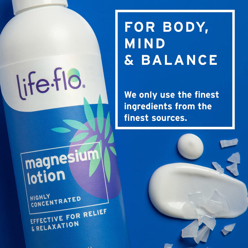 Life-flo Magnesium Lotion, Unscented Massage & Body Lotion, Relief & Relaxation for Overworked Muscles & Joints, With Magnesium Chloride from the Zechstein Seabed, Plus Shea Butter & Coconut Oil, 8oz Unflavored 8 Ounce - NewNest Australia