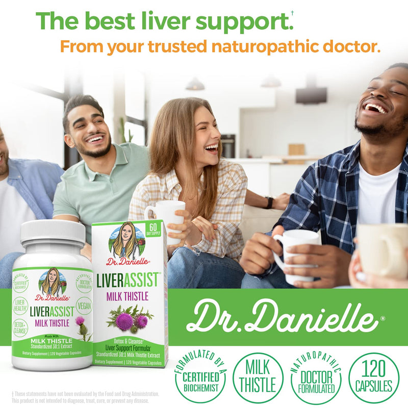 Best Liver Supplements with Milk Thistle - Organic Liver Cleanse Detox & Cleanse - Liver Support for Men and Women - Liver Detox Cleanse Repair - 120 Capsules by Dr. Danielle - NewNest Australia