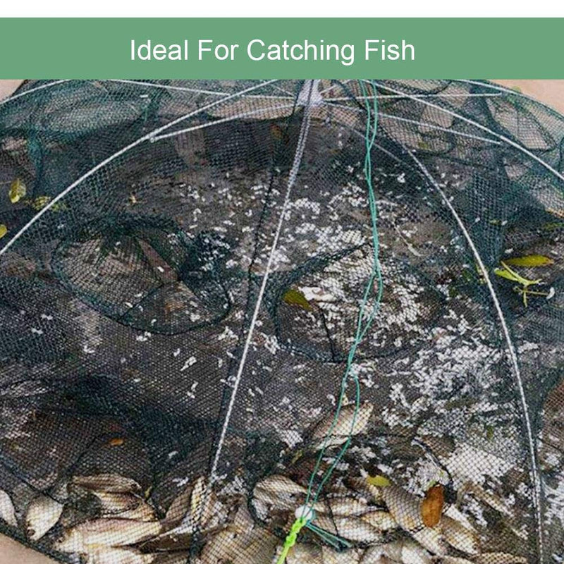 VGEBY1 Fishing Pot, 6/12 Holes Fishing Trap Bag Automatic Fishing Net Shrimp Cage Nylon Foldable Crab Fish Trap Cast 6 Holes - NewNest Australia