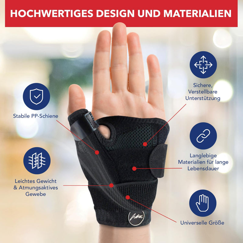 Dr. Arthritis Designed By Doctors Wrist Bandage, Thumb Brace Left/Right, Wrist Support With Thumb Splint, Stabilizing Wrist Brace With Thumb Location, Black, Single Pack - NewNest Australia