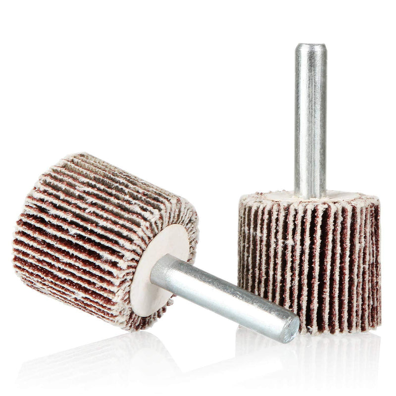 1" x 1" x 1/4" Shank Mounted Flap Wheels, 80 Grit Aluminum Oxide Mounted Abrasive Grinding Tool - 10 Pack - NewNest Australia