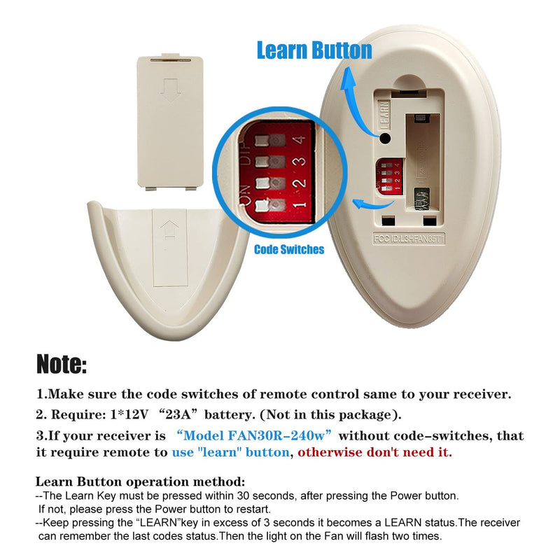 YOUZIY 35T Ceiling Fan Remote Control Replacement of Harbor Breeze KUJCE9603 FAN-35T L3HFAN35T1 - NewNest Australia