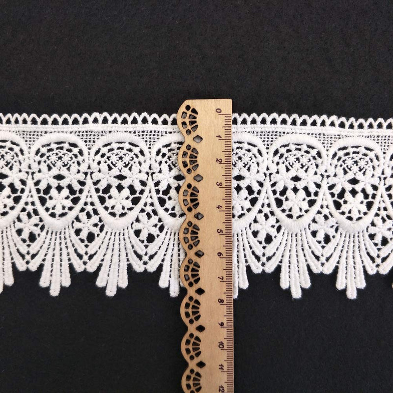 FQTANJU 5 Yards X 3 Inch Wide Lace Edge Trim Curtain Tablecloth Slipcover Bridal DIY Craft Supply in White 1-White - NewNest Australia
