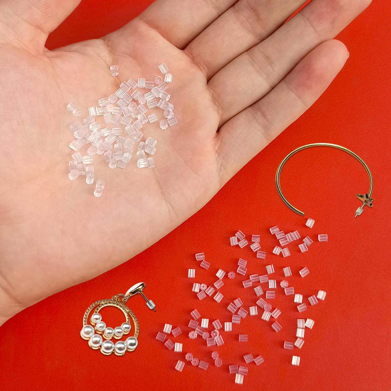 1000Pcs Silicone Earring Backs, Soft Clear Ear Safety Back Clutch Stopper Replacement for Fish Hook Earrings - NewNest Australia