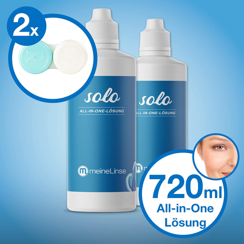 Meinelinse (Formerly Oculsoft) Solo All-In-One Solution 2 X 360Ml Double Pack Of Care Products For Contact Lenses - Cleaning In Just 5 Minutes - Contact Lens Fluid For Soft Contact Lenses - NewNest Australia