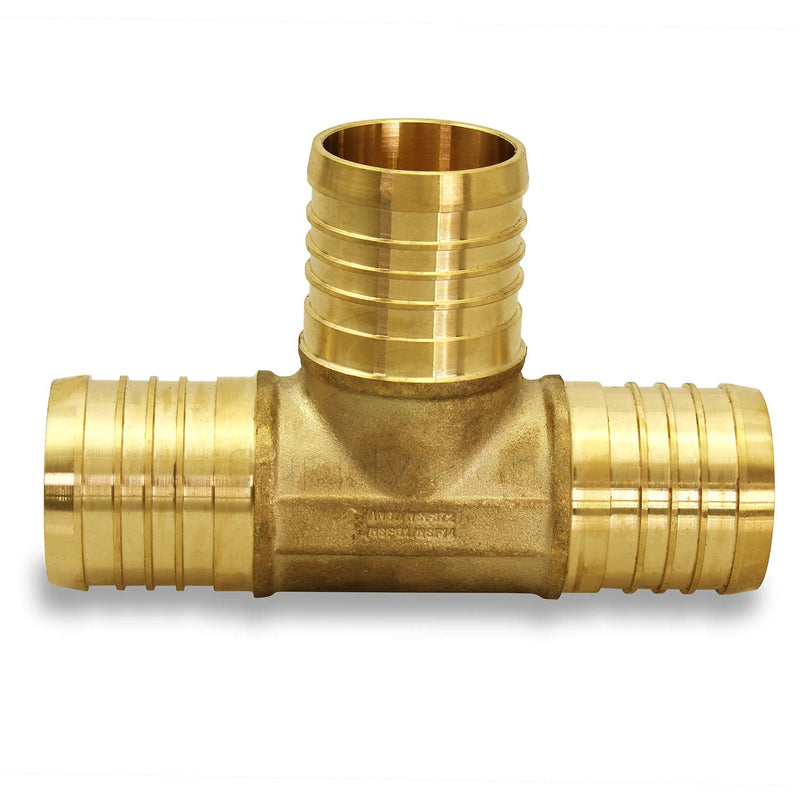 Supply Giant QYUF0100-OM x PEX Barb Tee Pipe Fittings 1" Brass, 1" 1 Inch size_name - NewNest Australia