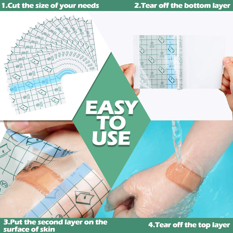 150 Pieces Stretch Adhesive Bandages Transparent Film Dressing Bandages Waterproof Adhesive Bandages (3.1 x 3.1 Inch) 3.1x3.1 Inch (Pack of 150) - NewNest Australia