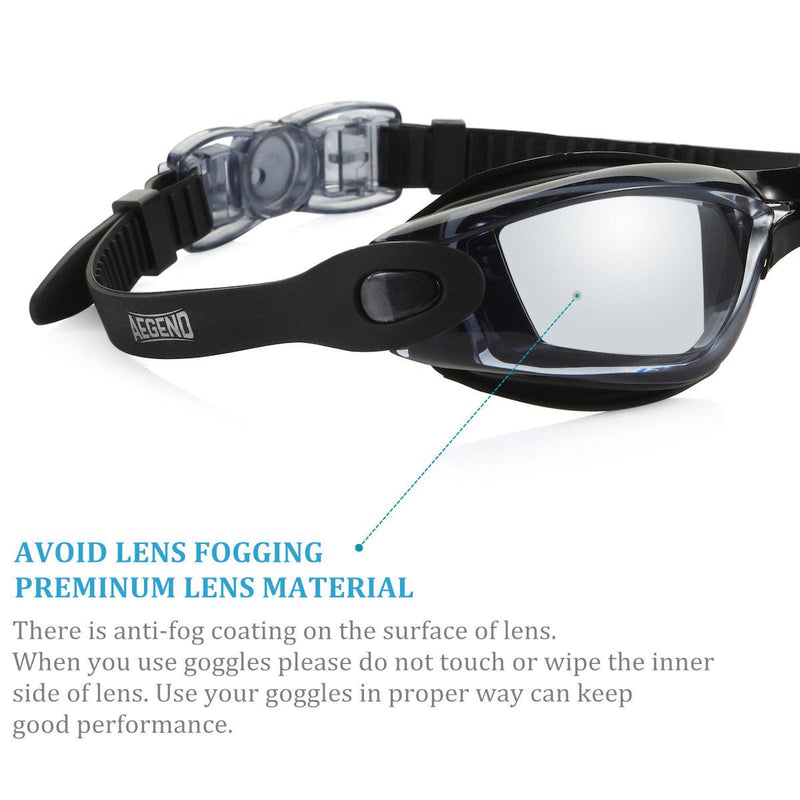 Aegend Swim Goggles, Swimming Goggles No Leaking Full Protection Adult Men Women Youth Black - NewNest Australia