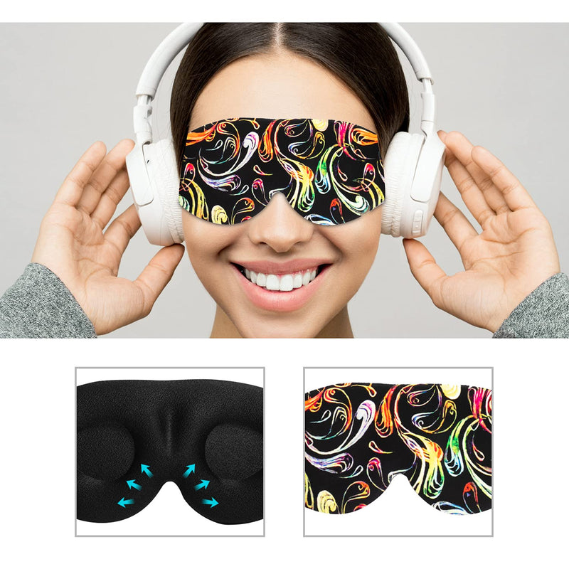 3D Sleep Mask, 100% Blackout 3D Contoured Sleep Eye Mask, Comfortable & Super Soft Sleeping Mask with Adjustable Straps for Women, Men, Sleeping Travel Yoga Naps (Colorful) 2 Colorful - NewNest Australia