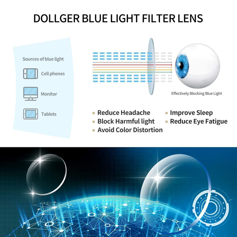 Dollger Blue Light Filter Glasses, Blue Light Blocking Glasses Women Without Prescription Glasses Blue Light Filter Large For Pc, Tv, Gaming & Mobile Phone Metal Frame, Gold Frame, L - NewNest Australia