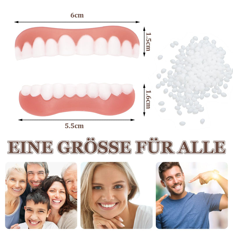 SPOKKI 4 pairs of fake teeth, false teeth veneers, cosmetic tooth cover, dentures, artificial, temporary teeth, temporary dentures for women and men - NewNest Australia