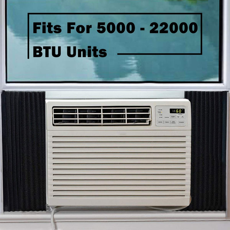 LBG Products Window Air Conditioner Foam Insulation Panels,AC Side Insulating Panel Kit,2 Pack,Black, 17in High x 9in Wide x 7/8in Thick Black - NewNest Australia