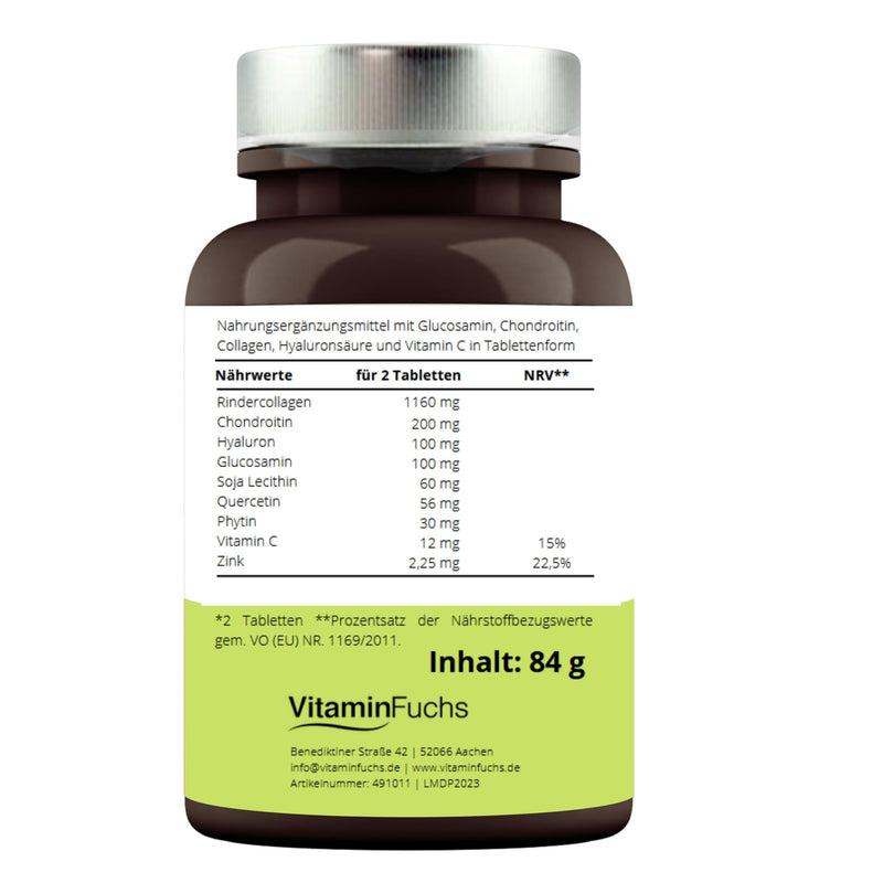Ultra Joint Strength Intenz tablets high dosage - 100 mg hyaluronic acid per daily dose, ideal for joints, 60 tablets from VitaminFuchs - NewNest Australia