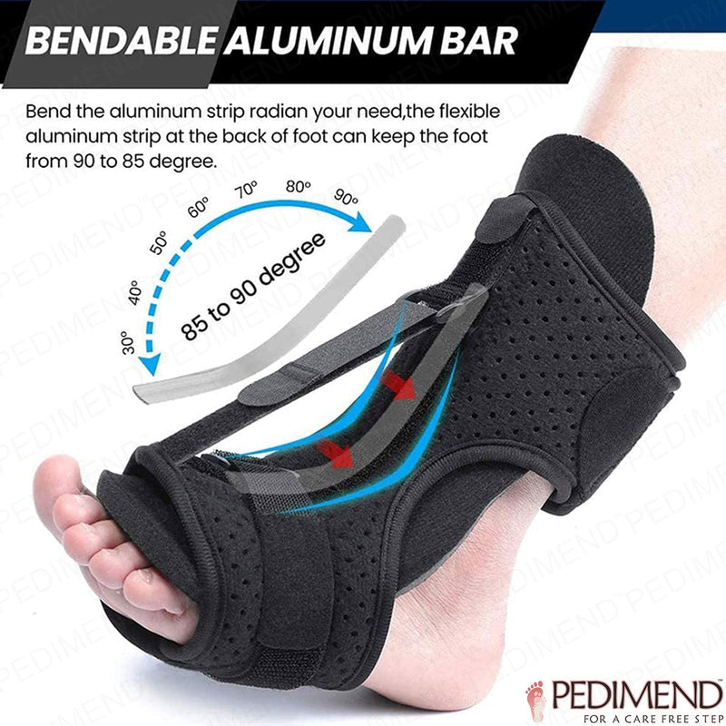 Pedimend Plantar Fasciitis Night Splint Drop Foot Orthotic Brace for Flat Feet, Heel, Arch Foot Pain, Achilles Tendonitis (1PCS + 1PCS Massage Ball) Trigger Point- Strengthen Muscles- Foot Massager - NewNest Australia