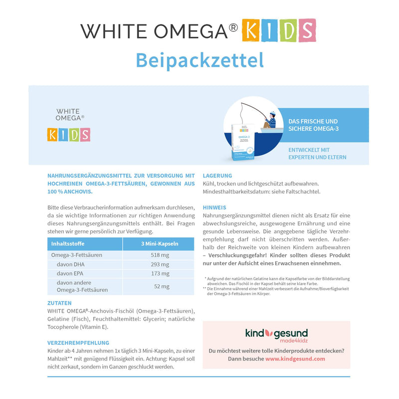 Omega-3 capsules for children - comparison winner 2023 - 90 mini capsules - sugar-free - 518 mg tasteless fish oil - NewNest Australia