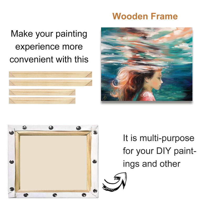 EVNEED DIY Canvas Stretcher Bars 16x20 Inch Canvas Frame - Easy to Assemble, Gallery Wrap Oil Frame Kits Canvas Wood Stretcher Bars- for Oil Paintings, Prints, Paint - NewNest Australia