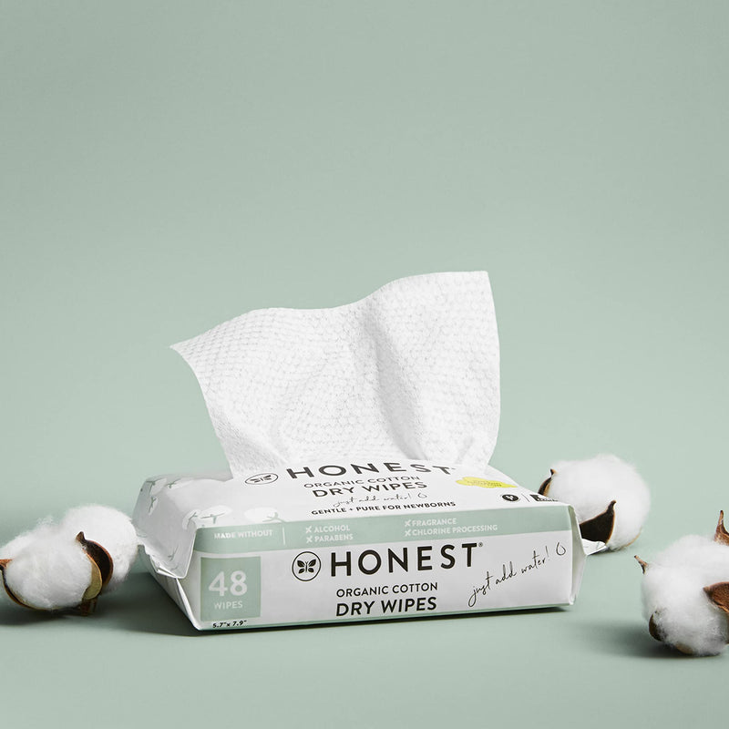 HONEST Organic Cotton Dry Wipes, 48 Count 48 Count (Pack of 1) - NewNest Australia