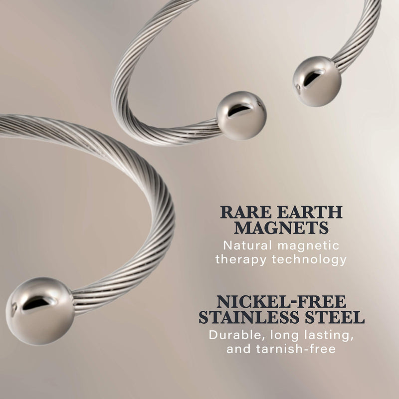 MAGNETJEWELRYSTORE Twisted Stainless Steel Magnetic Therapy Bracelet Small - Wrist Size 6" - 6.5" - NewNest Australia