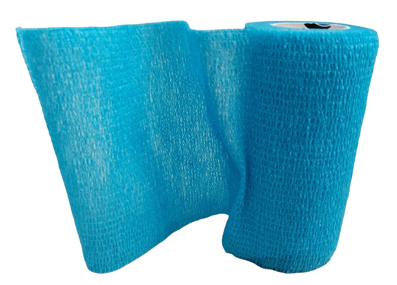 Pintomed Self-Adhesive Bandage Stretched - 6 X Light Blue Bandages Rolls - 10 Cm X 4.5 M Cohesive Bandage Bandage Fixation Bandage Self-Adhesive Health Plaster Sports Tape Piece For Wrist Leg Arm Vet - NewNest Australia