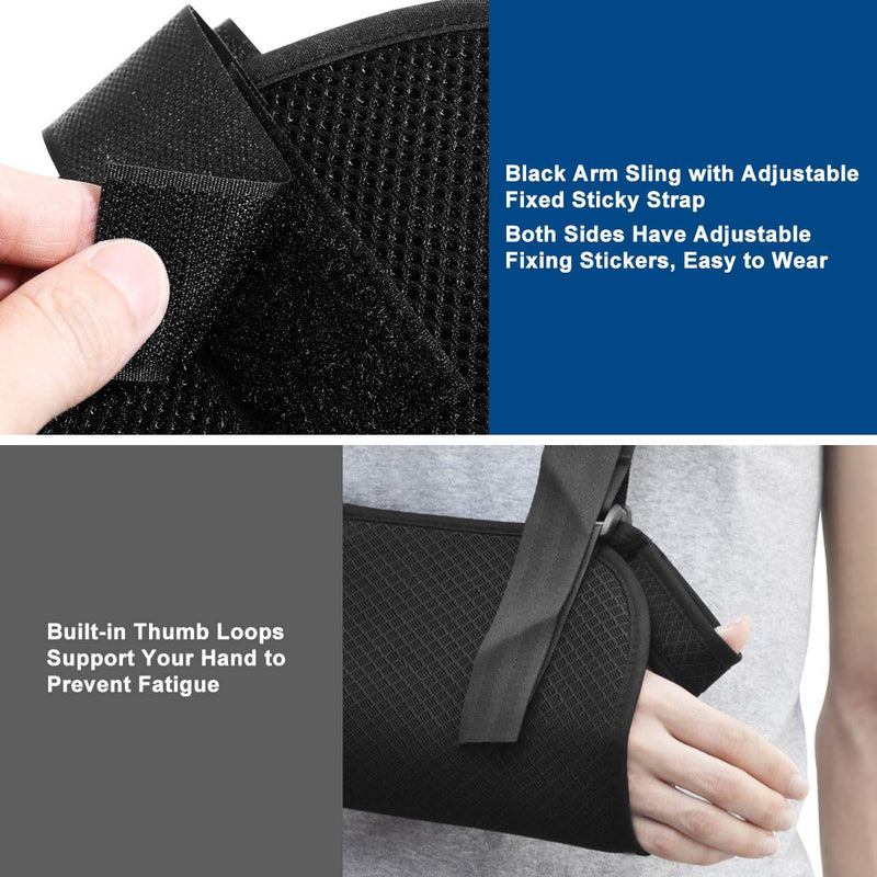 Vdsow Arm Sling - Breathable Shoulder Immobiliser Bandage For Men And Women, Adjustable Mesh Arm Sling Shoulder For Broken Arm, Elbow, Wrist Fractures And Dislocation - Black - NewNest Australia