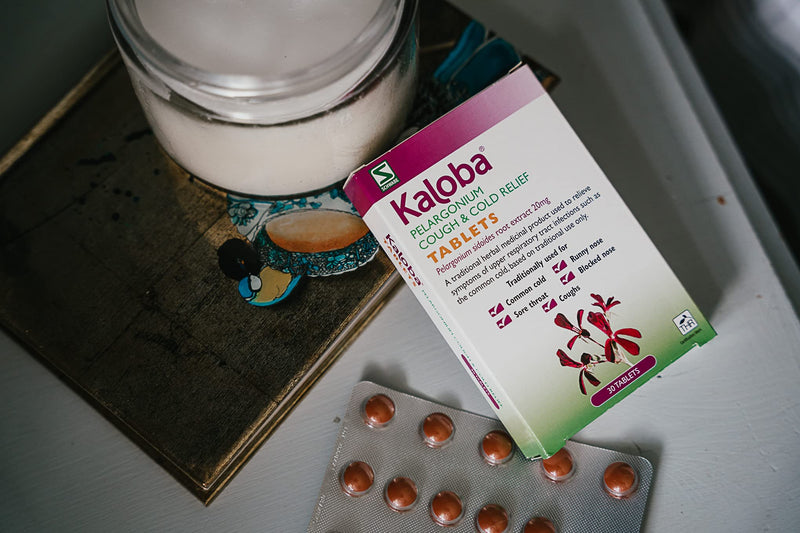 Schwabe Pharma - Kaloba Cough & Cold Relief Tablets - Pelargonium Sidoides Root Extract 20mg - Traditionally Used for Common Cold, Runny Nose, Sore throat, Blocked Nose, Coughs - 30 Tablets - NewNest Australia