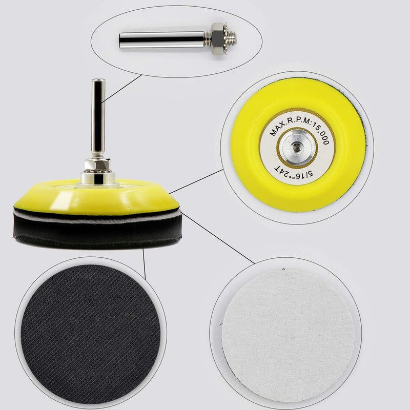 3 Inch(75mm) Hook and Loop Buffing Pad for Sanding Discs, Rotary Backing Pad with 1/4 Inch Dia Shank Drill Attachment and Soft Foam Layer-2 Pack - NewNest Australia