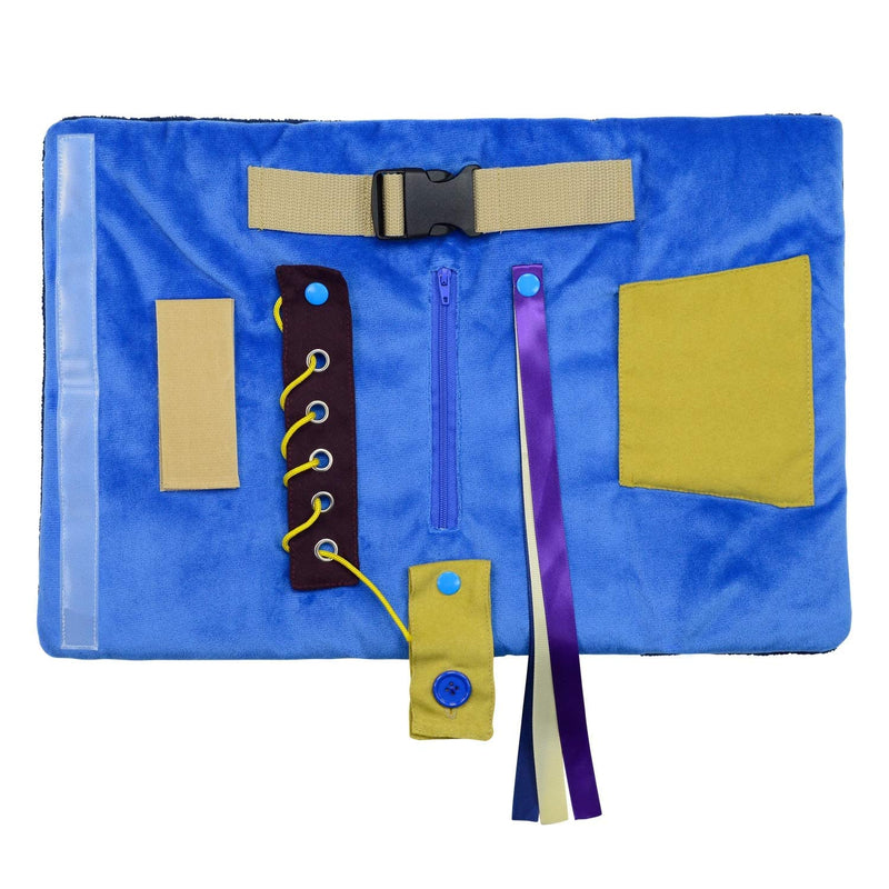 Modaliv – 2-in-1 Fidget Mat and Muff – Alzheimer’s and Dementia Activities for Seniors – Fidget Blanket for Adults with Dementia – Anxiety Relief Fidget Quilt – Rolls Up to Warms Hands (Blue) Blue - NewNest Australia