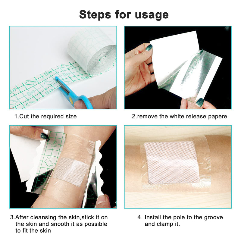 BOHAO 2 roll Waterproof Transparent Bandage Film Roll Adhesive Tape Medical Wound Tattoo Aftercare Waterproof Bandage Dressing Plaster Stretch Fixation Tape Anti-Allergic Self-Paste Swimming(5cm*5m） - NewNest Australia