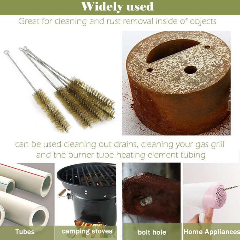 YXQ Tube Brush Brass Wire 30mm Bottle 12.6inch Long-Handle Bristle Cleaning 6Pcs - NewNest Australia