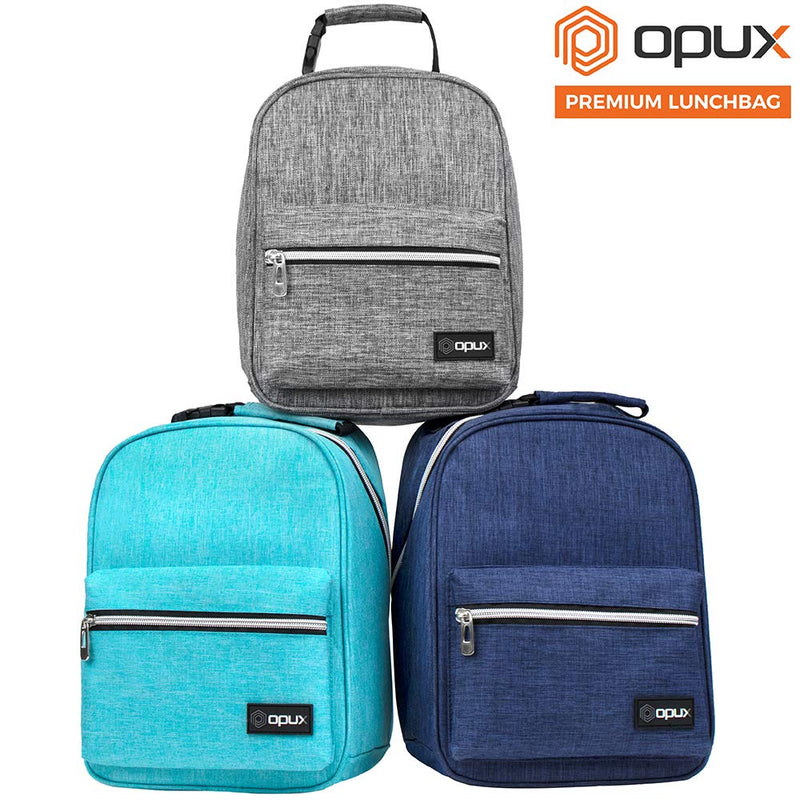 NewNest Australia - OPUX Premium Insulated Lunch Box for Boys, Girls | Durable Leakproof School Lunch Bag with Handle Clip, Mesh Pocket | Reusable Work Lunch Pail Cooler for Adult Men, Women | Fits 14 Cans (Heather Grey) Heather Gray 