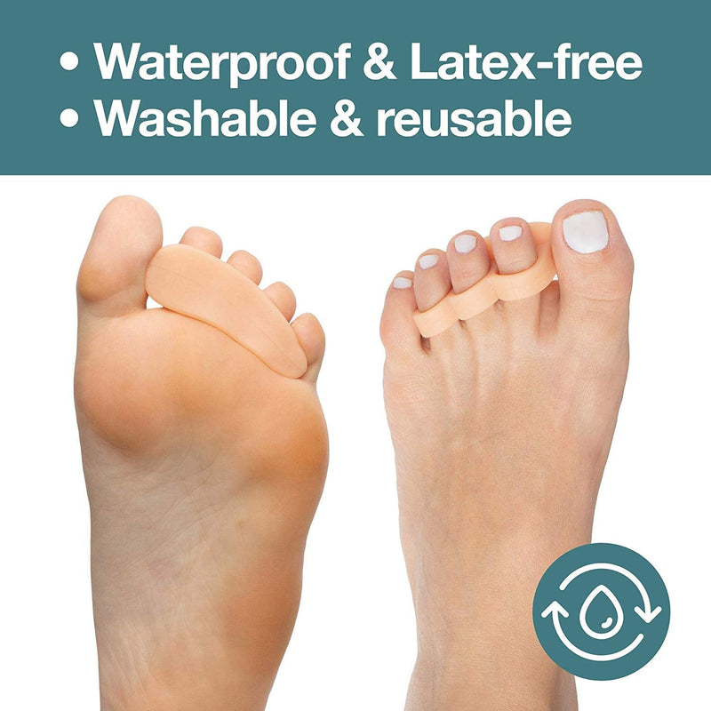 ZenToes Hammer Toe Straightener and Corrector 4 Pack Soft Gel Crests Splints | Reduce Foot Pain, Prevent Overlap | Flexible Footcare Treatment | Stain, Odor Resistant (Beige) Beige - NewNest Australia