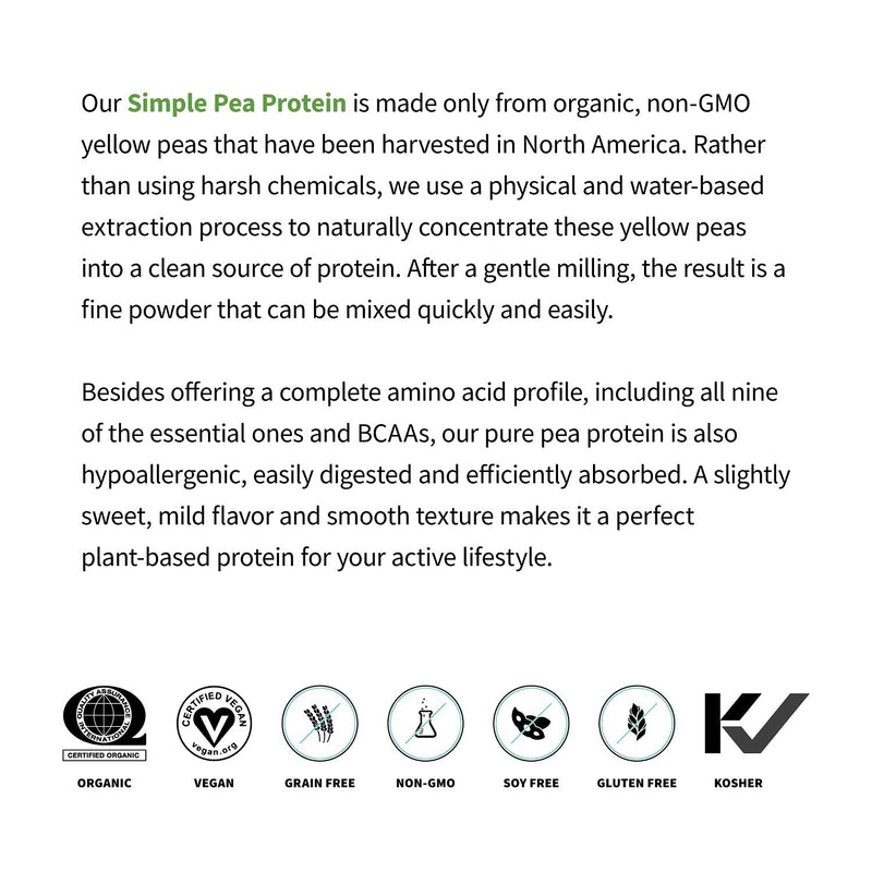 Sprout Living Organic Pea Protein Powder, 20 Grams of Plant Based Organic Protein Powder Without Artificial Sweeteners, Non Dairy, Non-GMO, Dairy Free, Vegan, Gluten Free, Keto Drink Mix (1 Pound) 1 Pound (Pack of 1) - NewNest Australia