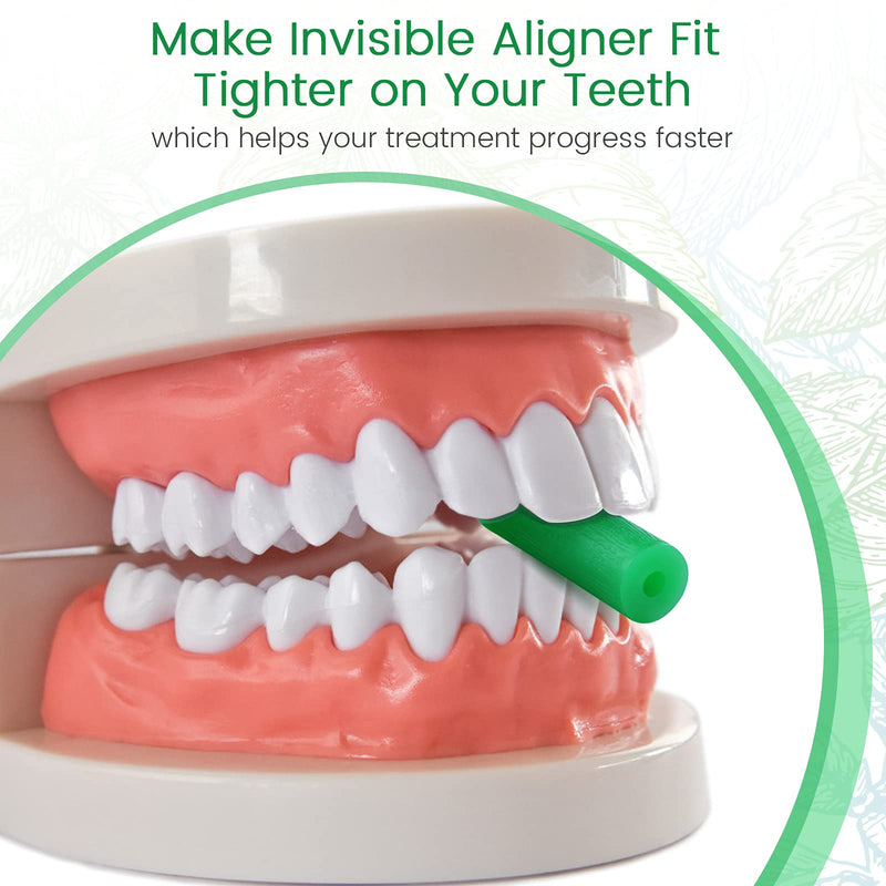 Aligner Chewies for Invisalign Aligners Mint Scented (20 Pcs Green) and Aligner Removal Tool (2 Pcs Pink) - NewNest Australia