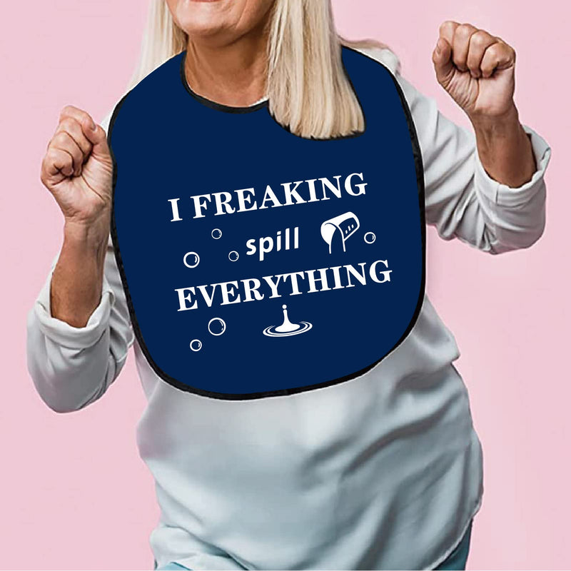 Creatcabin Word Bib Adult Elderly People Waterproof Washable Bib Reusable Dining Room Clothing Protection Food Men Women Hospital Bed Table 60 X 45 Cm I Spill All - NewNest Australia