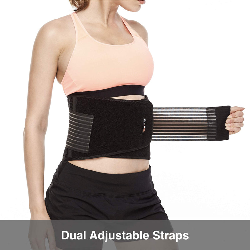 Back Support Belt by BraceUP for Men and Women - Breathable Waist Lumbar Lower Back Brace for Sciatica, Herniated Disc, Scoliosis Back Pain Relief, Heavy lifting, with Dual Adjustable Straps (S/M) Small/Medium (Pack of 1) - NewNest Australia